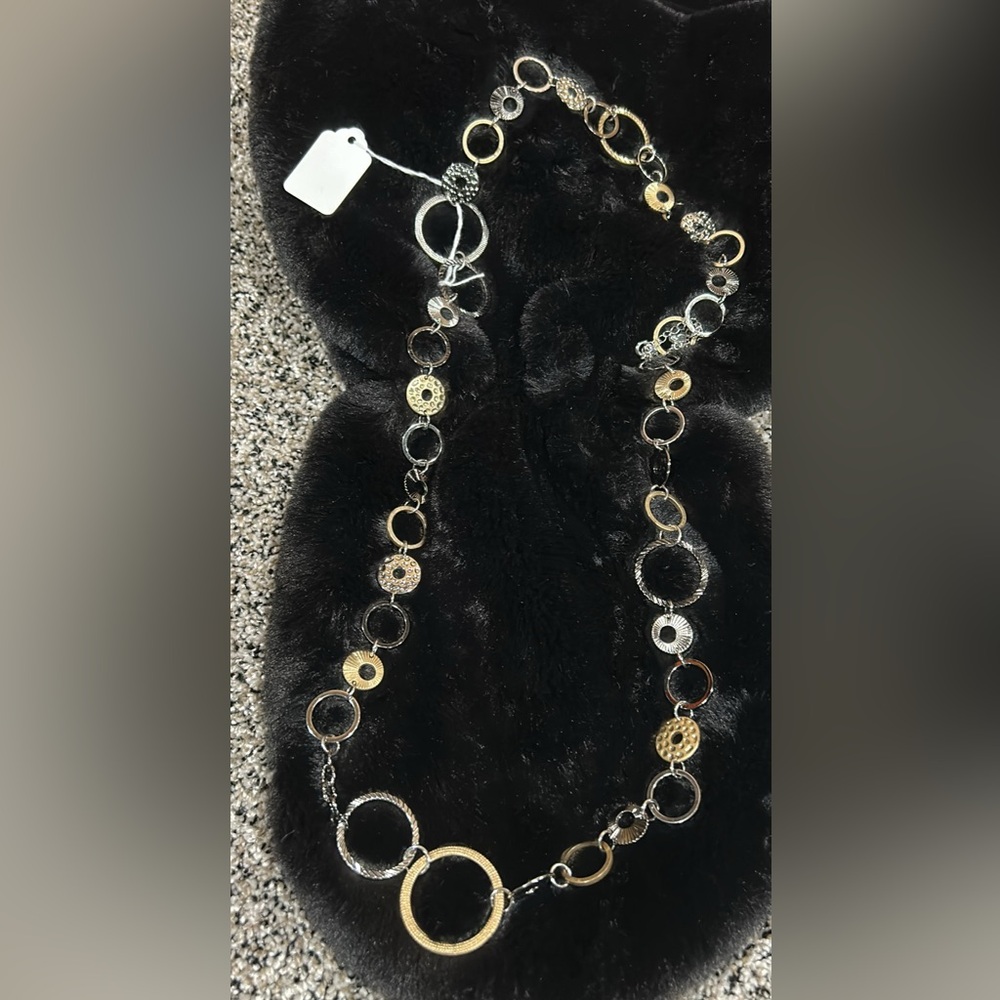 Lia Sophia- Elegant Gold and Silver Circle Necklace